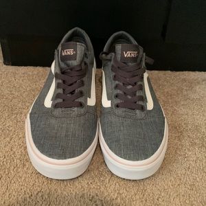 Dark gray Vans (right shoe 9.5, left shoe 9 US)